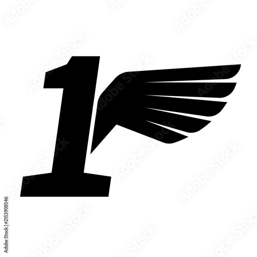Number 1 and wing logo