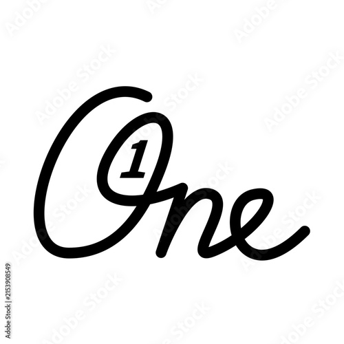 Minimal number 1 typography logo