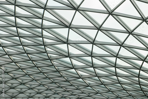 Glass and steel ceiling