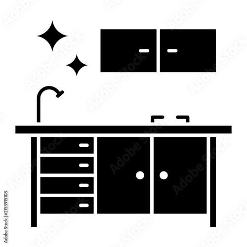Kitchen cleaning dishwashing hygiene home service solid glyph icon
