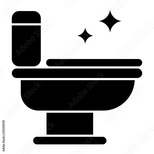 Toilet cleaning brush sanitizer hygiene service solid glyph icon
