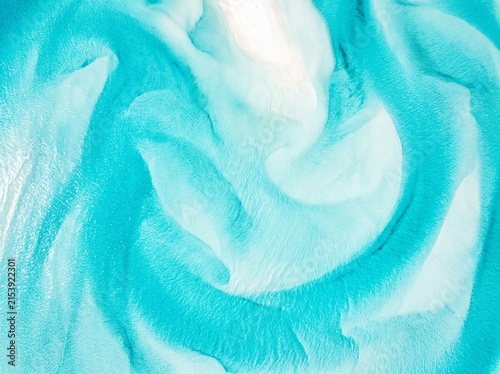 Bahamas turquoise shallows and white sandbars alternate in vivid patterns in 19:6 ultra-wide nadir — Caribbean paradise as extraordinary panoramic aerial.