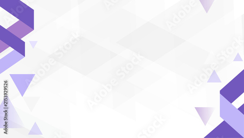 Modern purple triangle geometric ribbon background presentation with white space