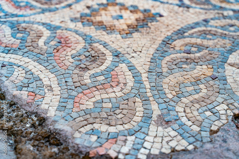 Fototapeta premium Ancient Mosaic Floor at Syedra Archaeological Site, Turkey