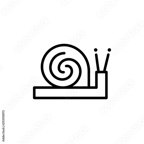Simple Line Art Snail Icon.
