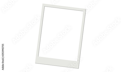 Картината върху платно Single white blank instant photo frame with shadow effect on isolated background, space for image