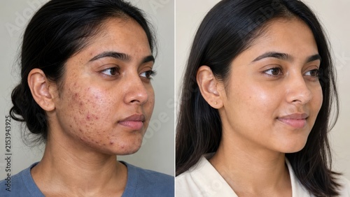Conceptual Acne and Dark Spot Improvement Before and After