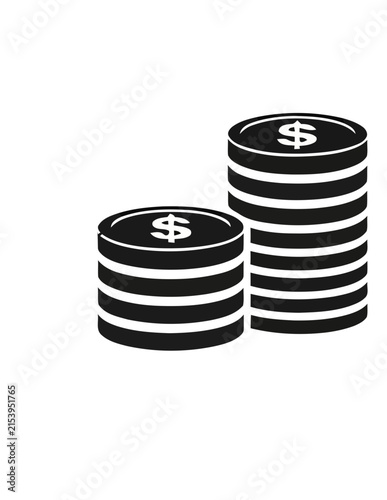 Stacks of dollar coins representing financial investment growth.