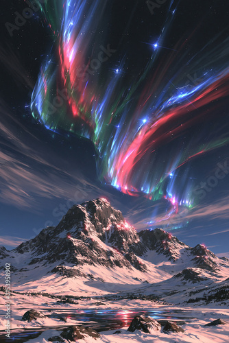 aurora borealis background, generation AI 