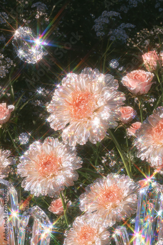 Petal Afterglow floral illustration, generation AI 