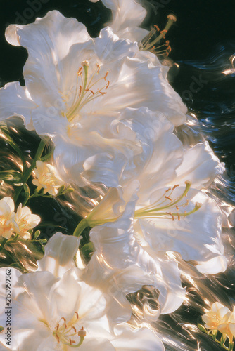 Petal Afterglow floral illustration, generation AI 