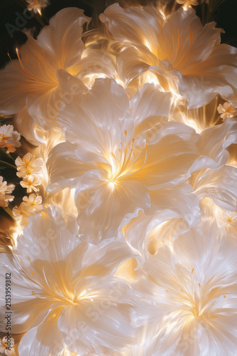 Petal Afterglow floral illustration, generation AI 