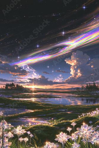 river shine background, generation AI 