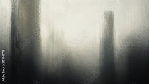 Urban Abstract: Blurred vertical lines suggest the silhouette of modern skyscrapers, creating an abstract urban landscape bathed in soft, diffused light.