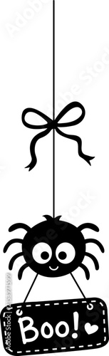 Cute Spider Boo Hanging Sign