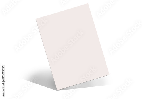 Canvastavla Floating Blank White Paper Sheet Mockup, Angled Paper Page Template