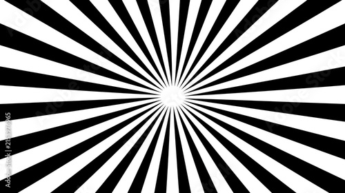 High Contrast Sunburst Rays Expanding from a Bright Central Point