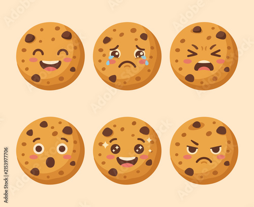 Cookie Faces Elements Set