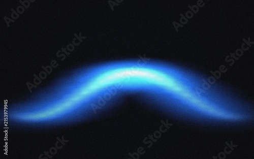 Bright electric blue glowing arc with soft edges against a dark black background