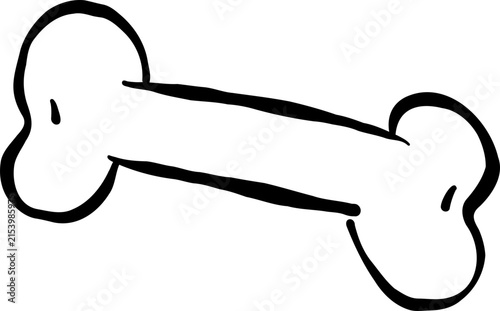 Dog Bone Outline Hand Drawn Illustration