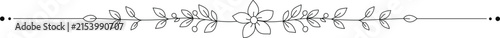black and white line floral