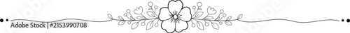 black and white lines floral