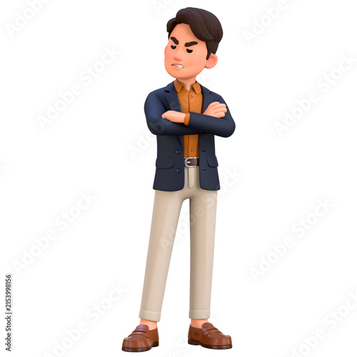Obraz na plátně 3D Professional Businessman Character Feeling Annoyed