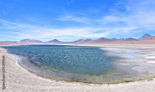 Obraz na plátně Panoramic view of Laguna Diamante. Atacama Desert. Chile.