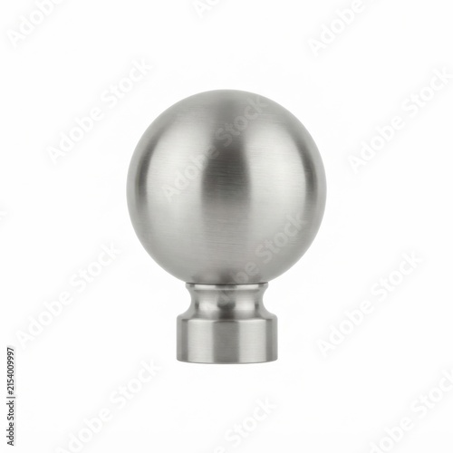 Decorative metal curtain rod finial with spherical design