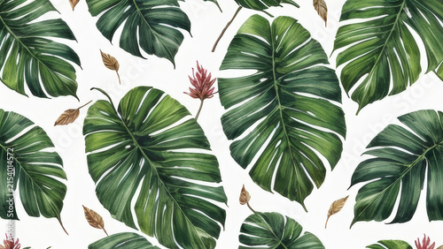 Nature lush leaves creative green artistic art ornament canvas
