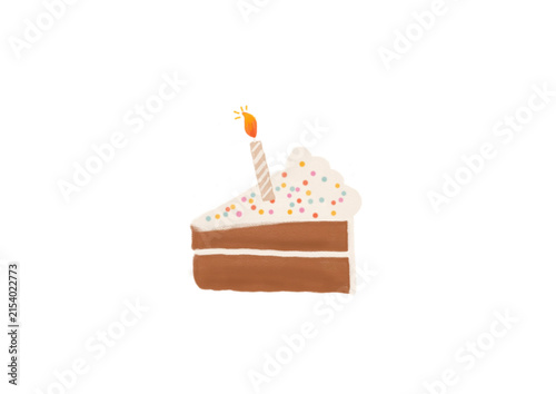 Canvas Print birthday cake with candles