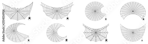 Spider web corner frame collection scary halloween vector art.