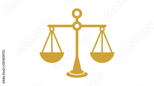 Fotografía Golden Balance Scale Icon Isolated on Transparent Background