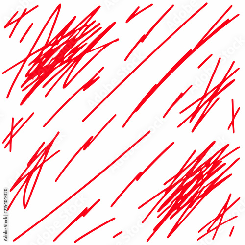 Red scribble vector pattern, abstract hand drawn pen strokes, messy marker lines on white background, chaotic ink texture