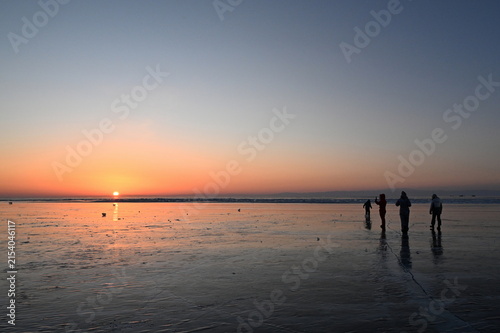 Sunrise on Lake Baikal in winter. Olkhon Gate Strait, Eastern Siberia, Russia