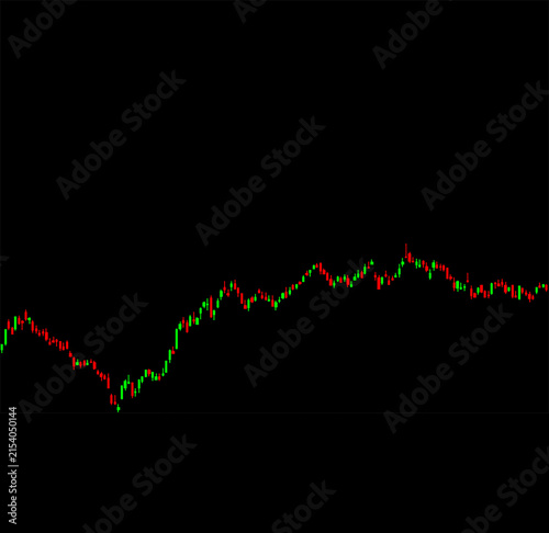 Stock Market Chart with Green Heartbeat Line on Black Background Representing Financial Performance, Health, Growth, and Market Pulse