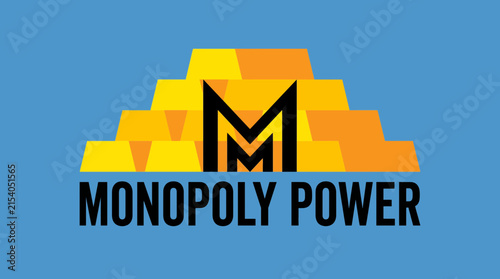 Foto Monopoly Power Gold Bars Stack Conceptual Vector Art