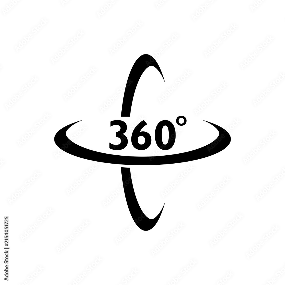 Fototapeta premium 360 degree view sign icon isolated on white background