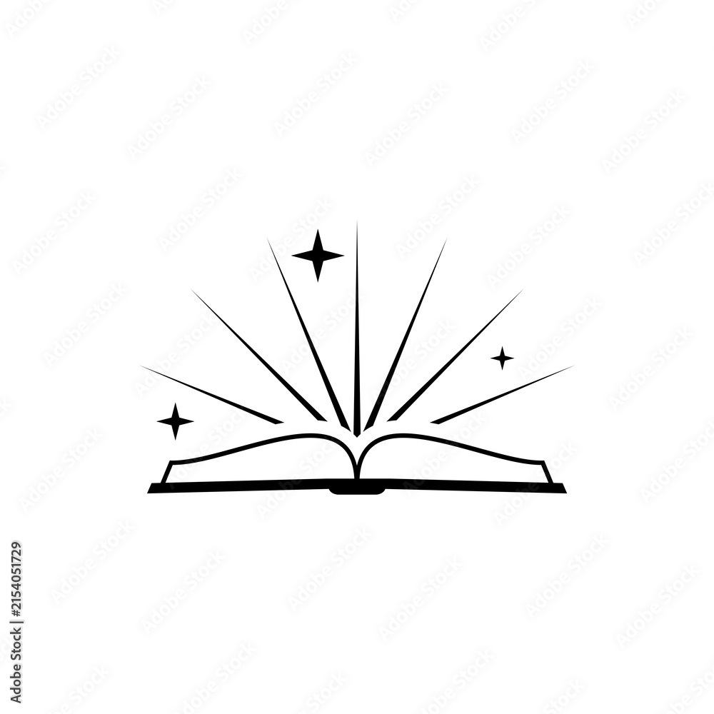 Fototapeta premium Ancient magic book sign icon isolated on white background