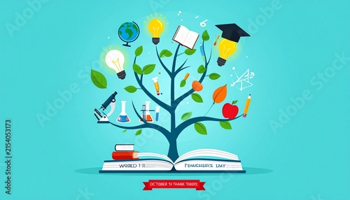 World Teachers’ Day tree of knowledge poster