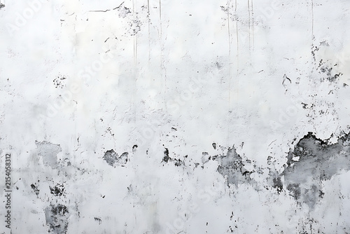 Aged White Wall Surface with Peeling Paint and Grungy Details.