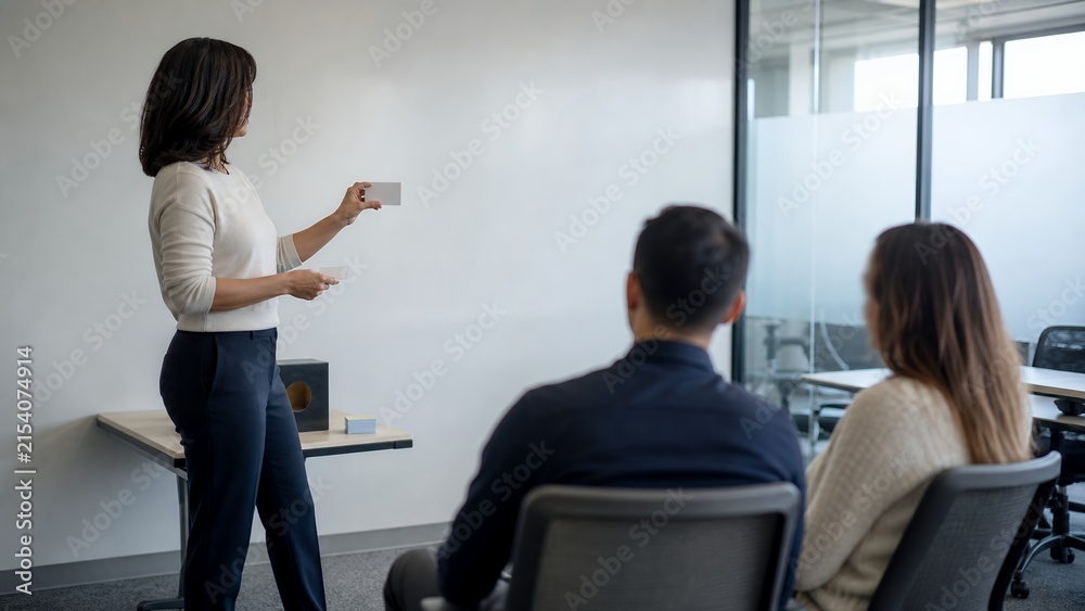Obraz premium Instructor leading corporate roleplay skills training