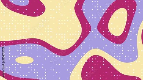 Abstract liquid fluid waves background in lavender purple, pastel yellow, and magenta red with pixel dot grid pattern