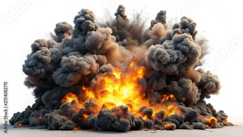 Obraz na płótnie Black powder explosion against white background
