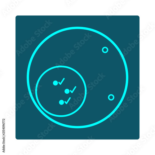 Fotografía Subset Relationship icon: nested circles with checked elements show set A fully
