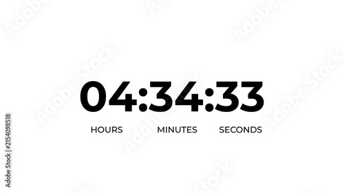 5 hours work shift icon animation with countdown wise arrow loop.