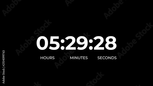 6 hours work shift icon animation with countdown wise arrow loop.