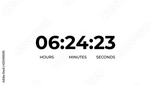 7 hours work shift icon animation with countdown wise arrow loop.