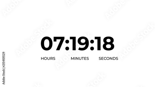 Black circular timer icon indicating eight hours countdown with arrow on white background 8 hours countdowns.