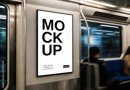 Urban Subway Interior With Bold Poster Mockup
